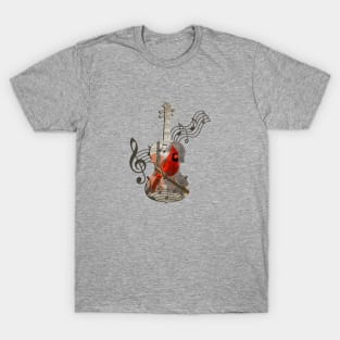 Red Cardinal Bird Natures Music T-Shirt